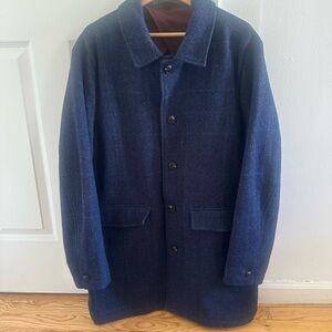 Bonobos Navy Wool Blend Pea Coat with Button Front